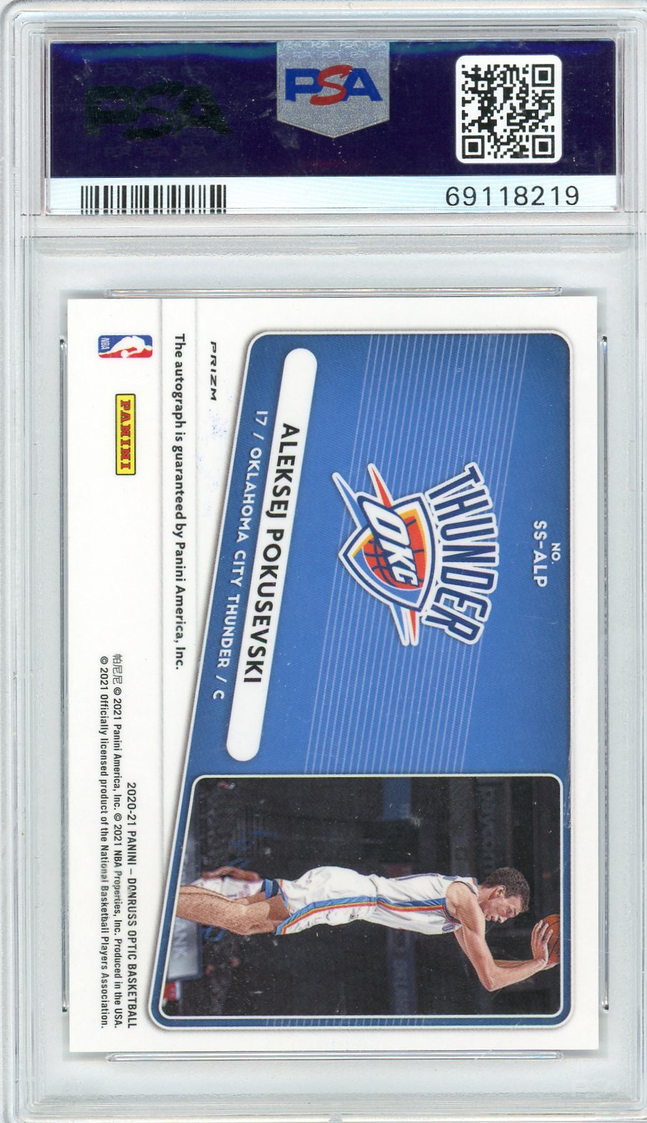 2020 Donruss Optic Choice Aleksej Pokusevski #SS-ALP RC Auto PSA 10