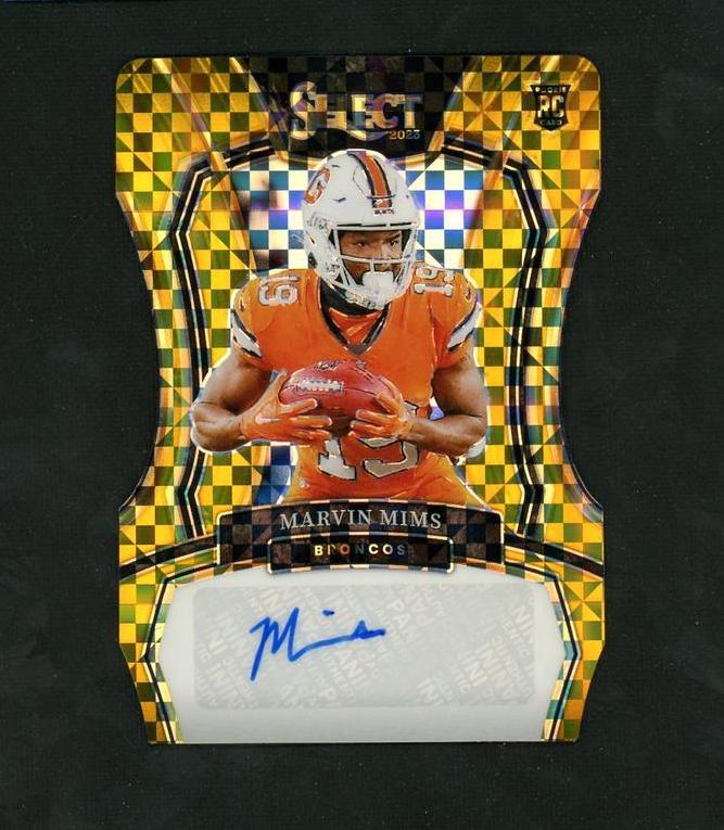 2023 Panini Select Rookie Signatures Gold Prizm Marvin Mims #RSI-MMI RC Auto /10