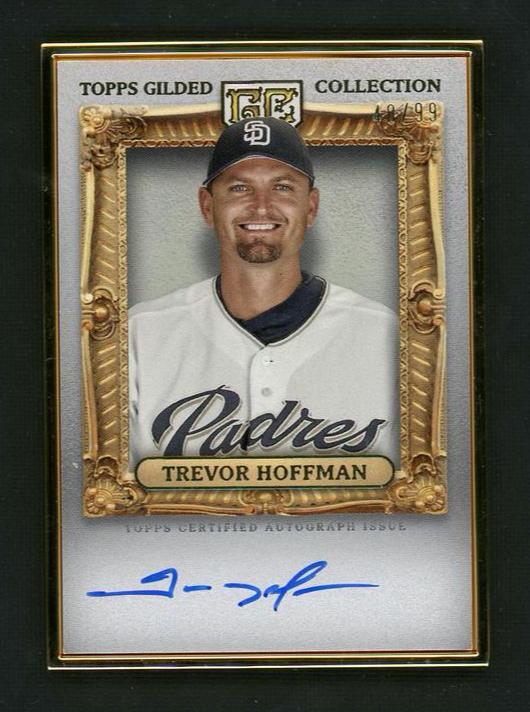 2022 Topps Gilded Collection HAFA-THO Trevor Hoffman Gold Framed Hall of Famers Autograph /99 San Diego Padres