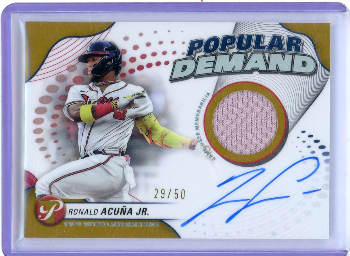 2024 Topps Pristine Ronald Acuna Jr. Popular Demand /50 Gold Patch Auto 