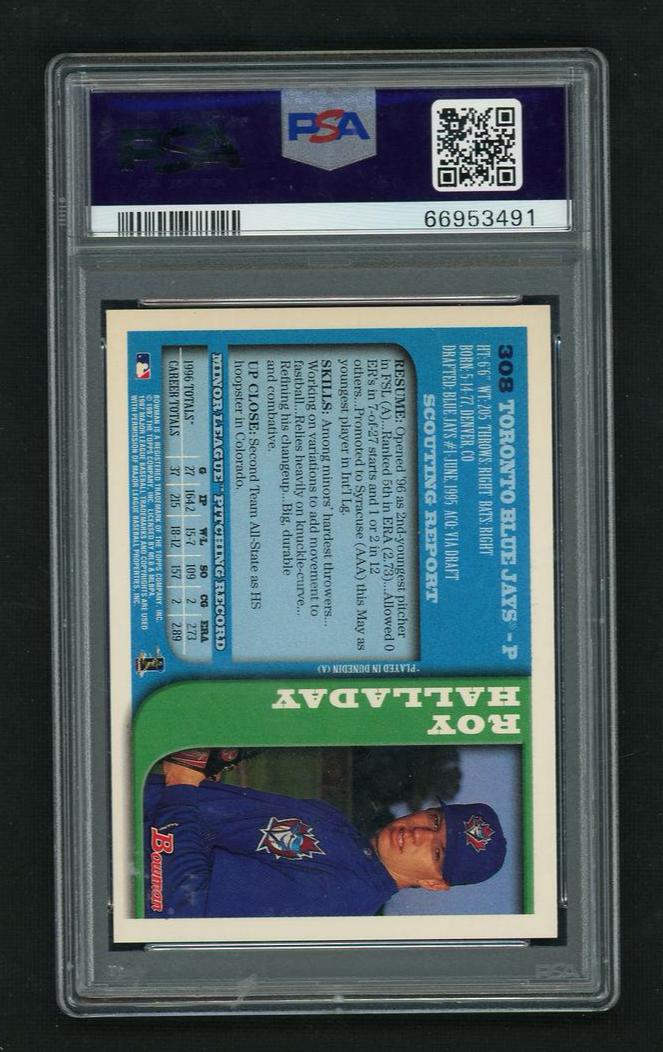 1997 Bowman Roy Halladay #308 RC PSA 9