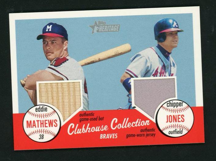 2003 Topps Heritage Clubhouse Eddie Mathews Chipper Jones #CCD-MJ /54
