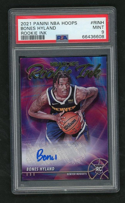 2021-22 Panini NBA Hoops Rookie Ink Bones Hyland Auto #RI-NH PSA 9