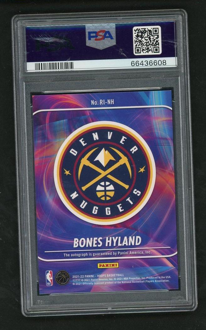 2021 Panini NBA Hoops Rookie Ink Bones Hyland #RI-NH RC Auto PSA 9