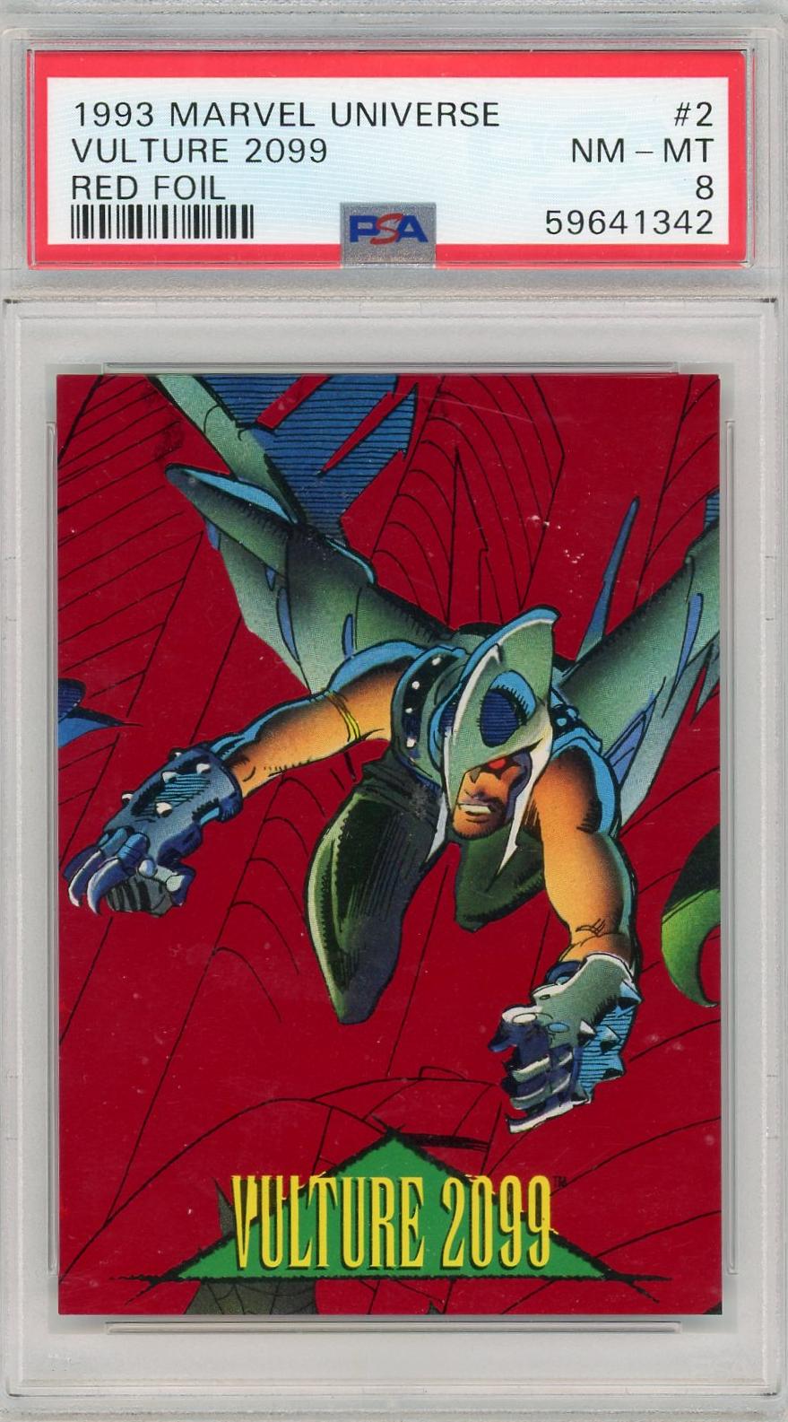 1993 Marvel Universe Red Foil #2 Vulture 2099 PSA 8