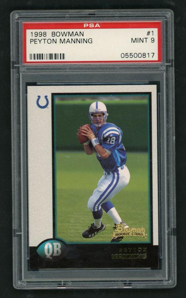 1998 Bowman Peyton Manning #1 RC PSA 9
