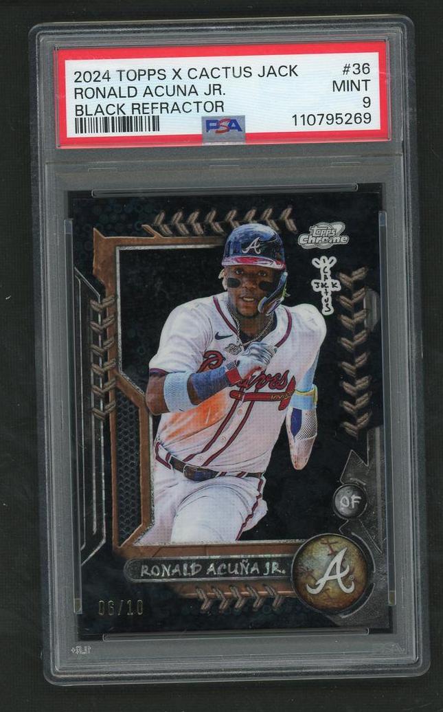 2024 Topps Chrome X Cactus Jack Black Refractor Ronald Acuna Jr. #36 /10 PSA 9