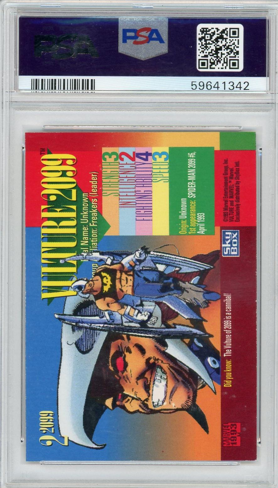 1993 Marvel Universe Red Foil #2 Vulture 2099 PSA 8