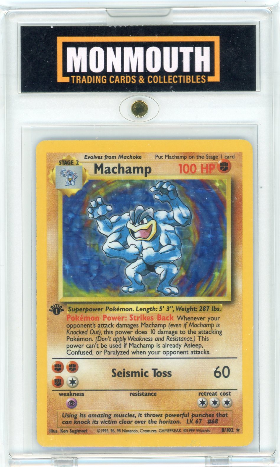 1999 Pokemon Base Set 1st Edition Holo Machamp #8