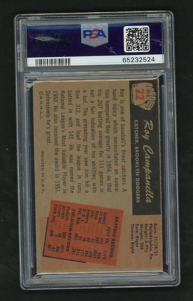 1955 Bowman #22 Roy Campanella PSA 4 VG-EX Brooklyn Dodgers