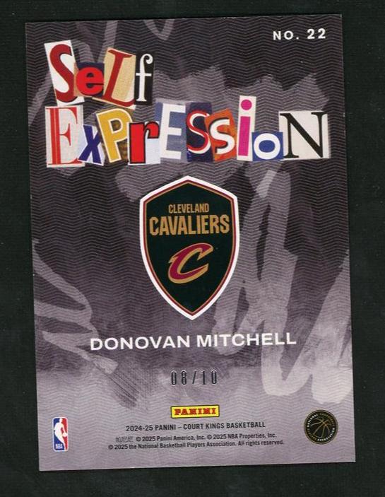 2022 Panini Court Kings 22 Donovan Mitchell Self Expression /10 Cleveland Cavaliers