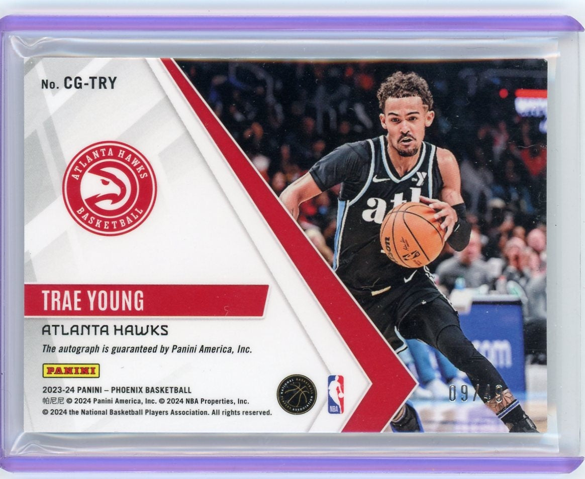 2023 Panini Phoenix #CG-TRY Trae Young Calligraphy /99 Auto Atlanta Hawks