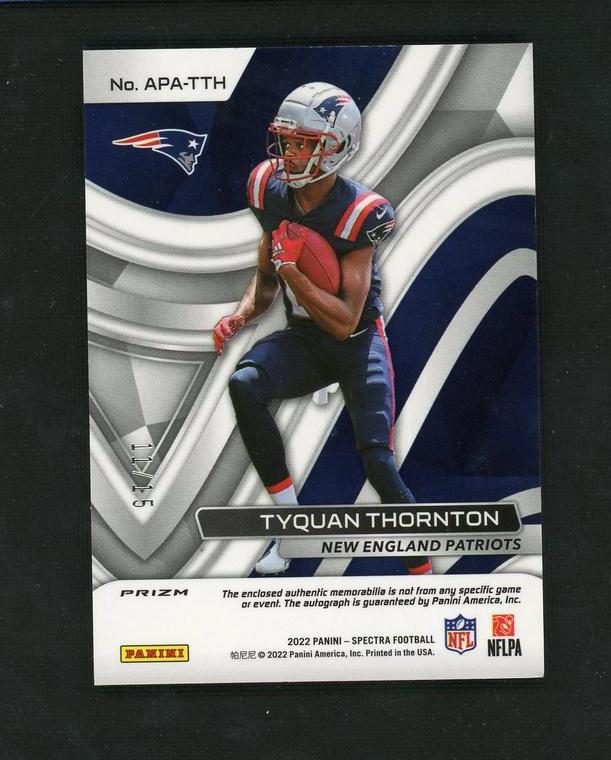 2022 Panini Spectra Aspiring Neon Orange Tyquan Thornton #APA-TTH RC RPA /15