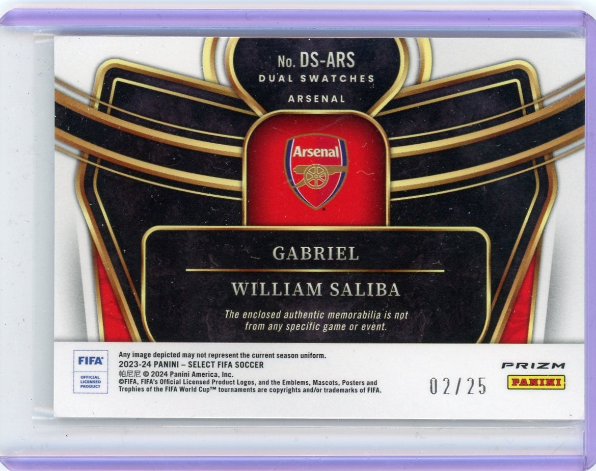 2023 Panini Select #DS-ARS Gabriel Saliba Tie-Dye Dual Patch /25 