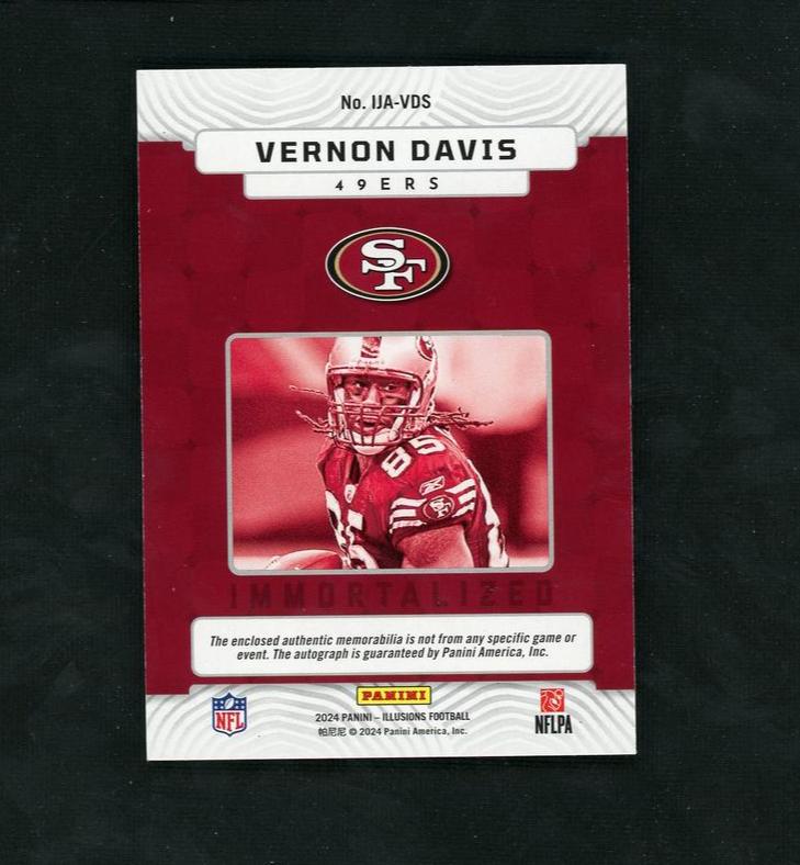 2020 Panini Spectra IJ-VDS Vernon Davis Immortalized 49ers