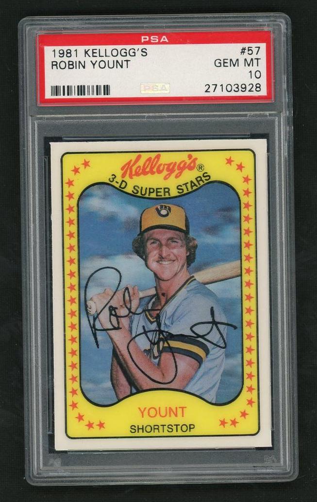 1981 Kellogg's Kellogg's 3-D Super Stars #57 Robin Yount PSA 10 Gem Mint