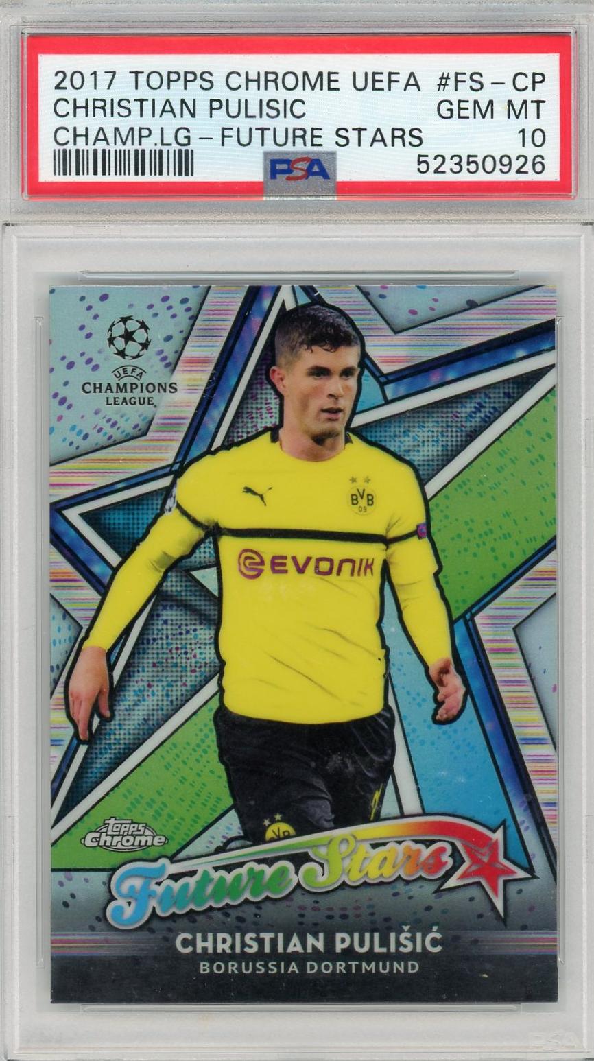 2017 Topps Chrome UCL Future Stars Christian Pulisic #FS-CP PSA 10