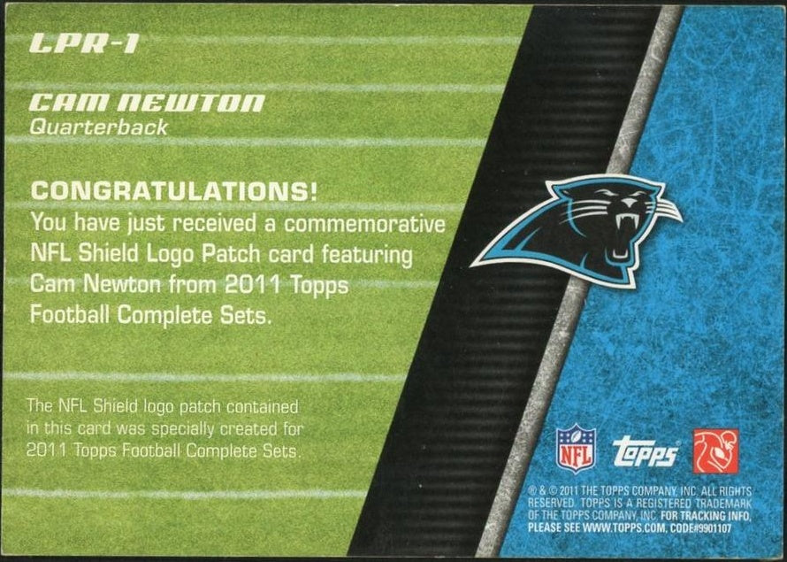 2011 Topps Cam Newton Rookie Patch NFL Shield Logo