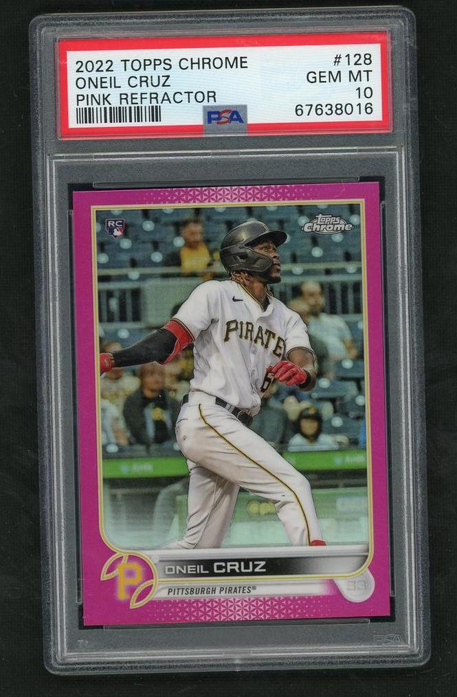 2022 Topps Chrome 128 Oneil Cruz Pink Rookie /399 PSA 10 Gem Mint Pittsburgh Pirates