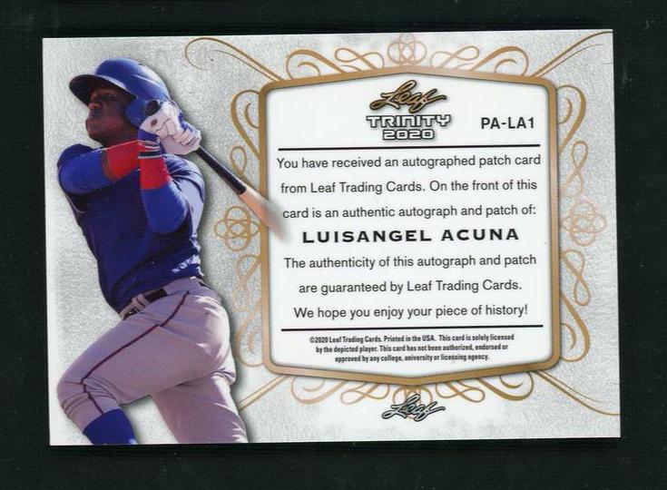 2020 Leaf Trinity Luisangel Acuna #PA-LA1 RC Patch Auto /50