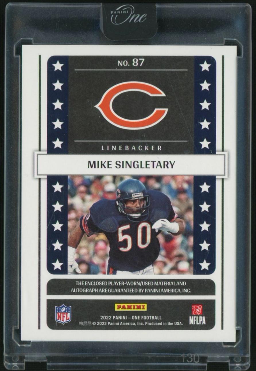 2022 Panini One Lone Star Mike Singletary #87 Patch Auto /35