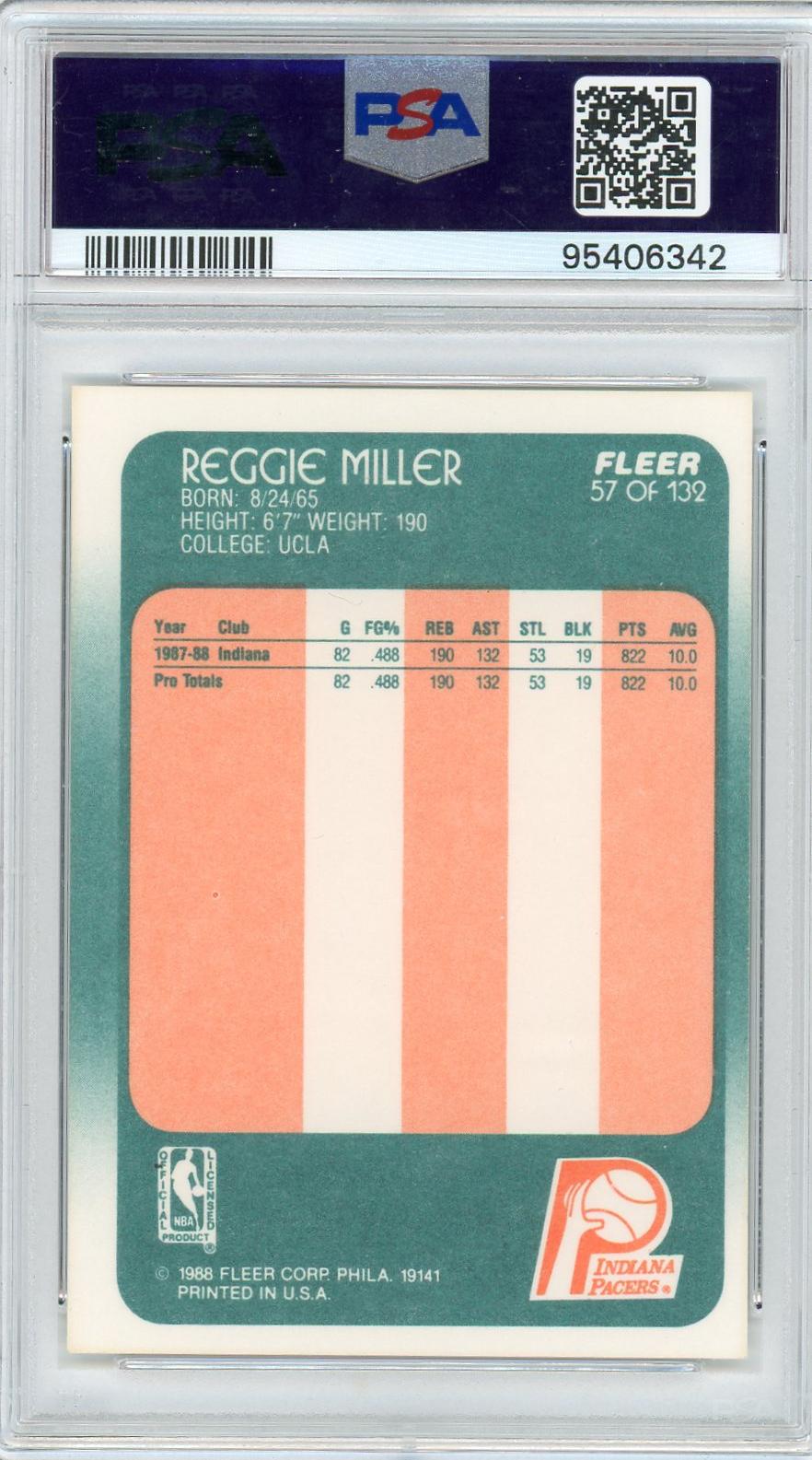 1988 Fleer Reggie Miller #57 PSA 7
