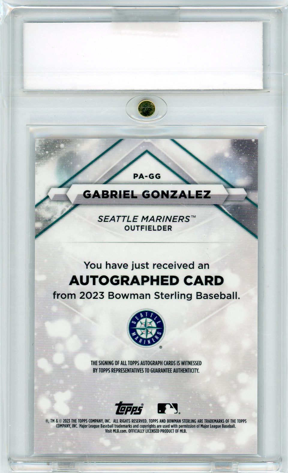 2023 Bowman Sterling Prospect Autographs Gabriel Gonzalez #PAGG