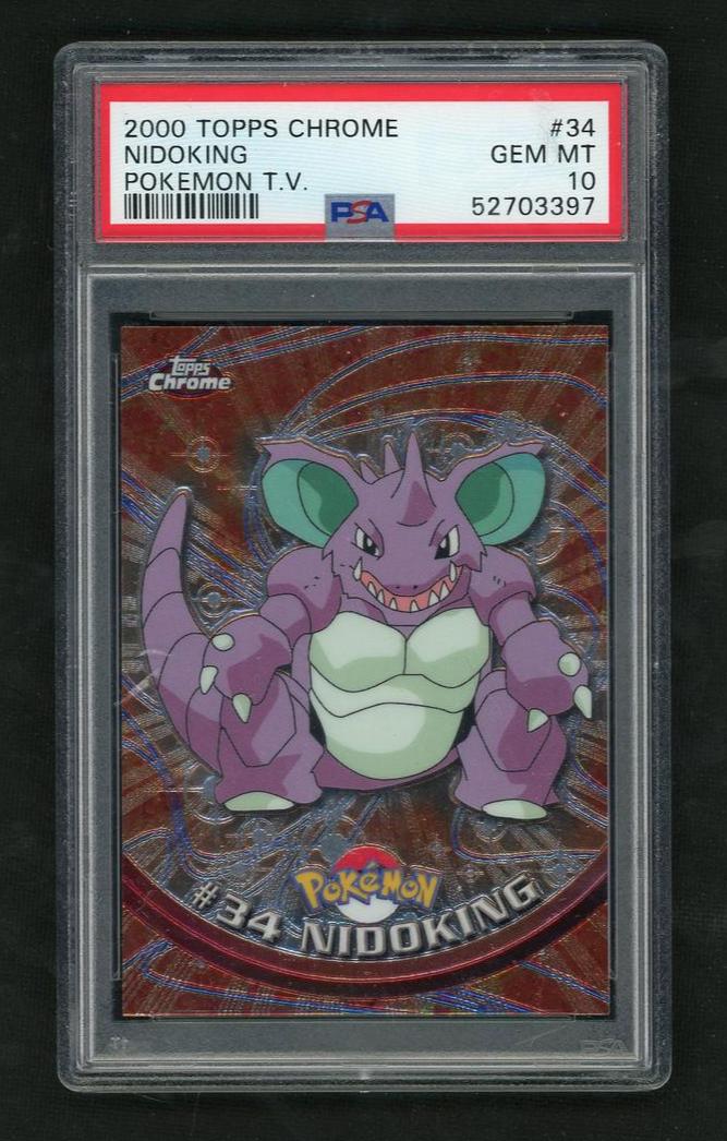 2000 Topps Chrome 34 Nidoking Pokémon T.V. PSA 10 Gem Mint