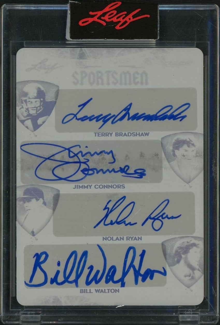 2021 Leaf Ultimate Four Sportsmen Auto Plate 1/1 Bradshaw/Connors/Ryan/Walton