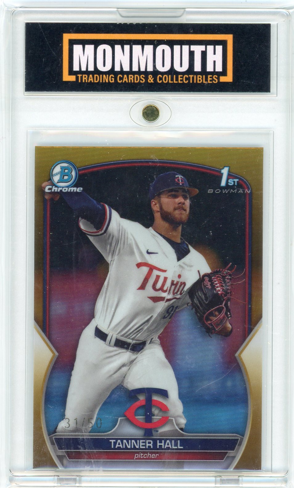 2023 Bowman 1st Chrome Draft Gold Refractors Tanner Hall #BDC174 /50