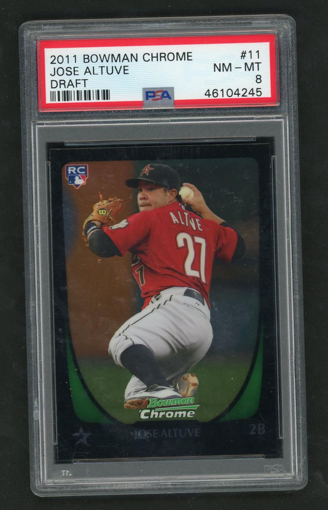 2011 Bowman Chrome 11 Jose Altuve Draft Rookie PSA 8 NM-MT Houston Astros