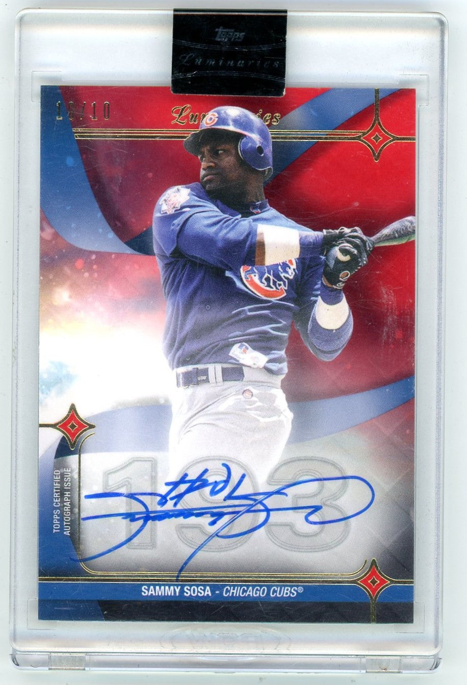 2023 Topps Luminaries #HK-SS Sammy Sosa Hit Kings 10/10 Auto