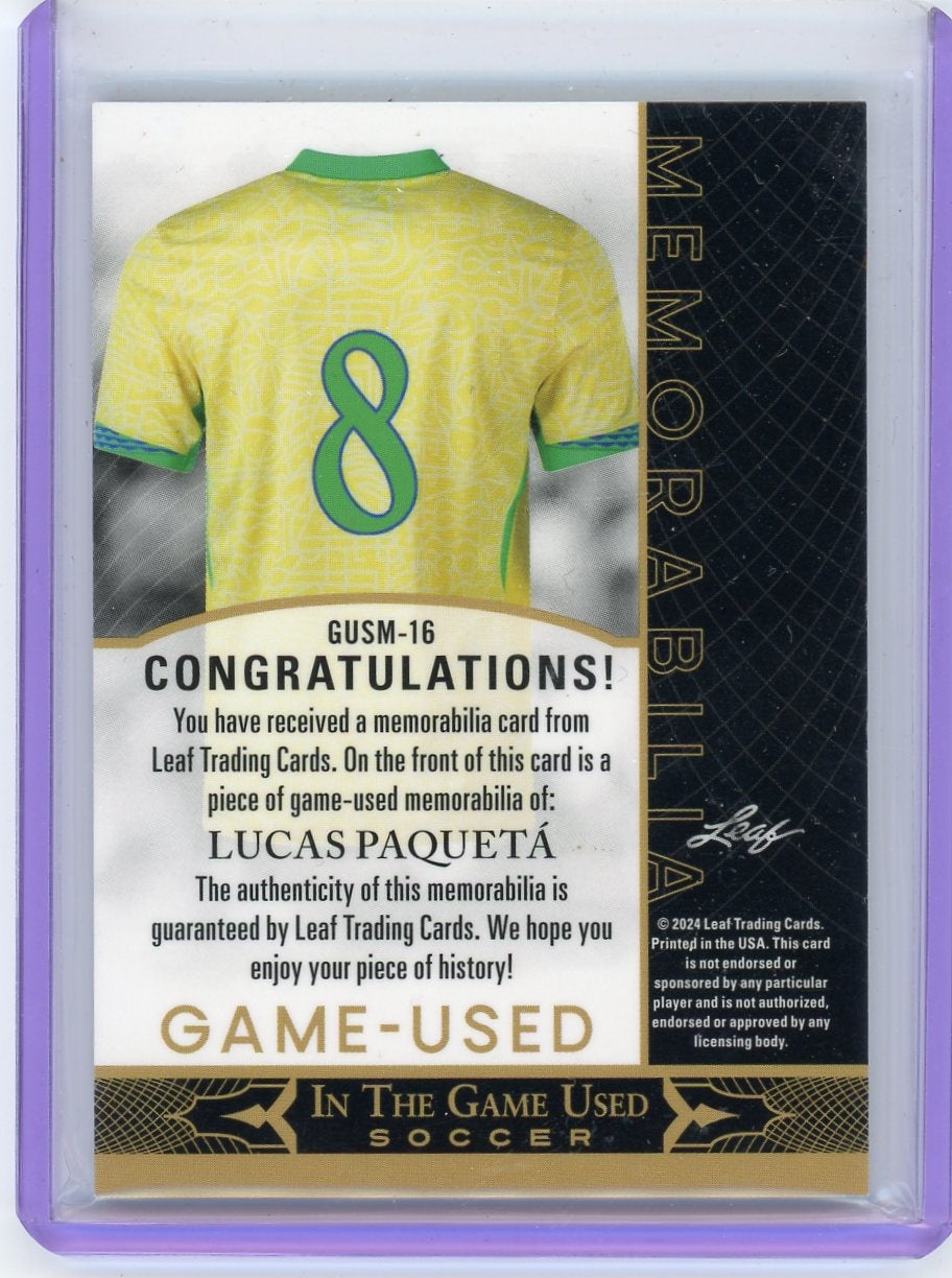 2024 Leaf In The Game Used #GUSM-16 Lucas Paquetá /60 Jersey