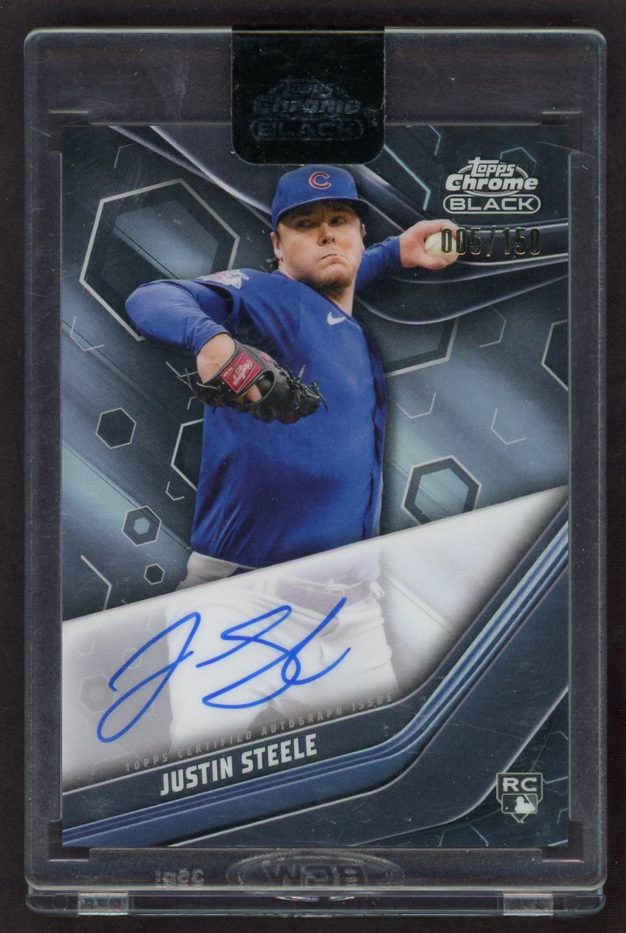 2023 Topps Chrome Black Justin Steele Base Autograph /150 Chicago Cubs