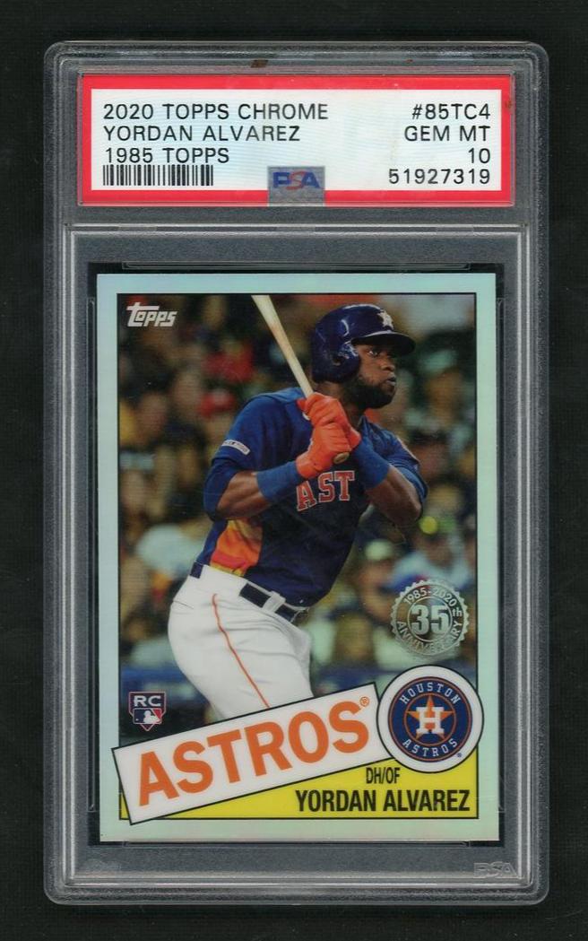 2020 Topps Chrome 85TC4 Yordan Alvarez 1985 Topps Rookie PSA 10 Gem Mint Houston Astros