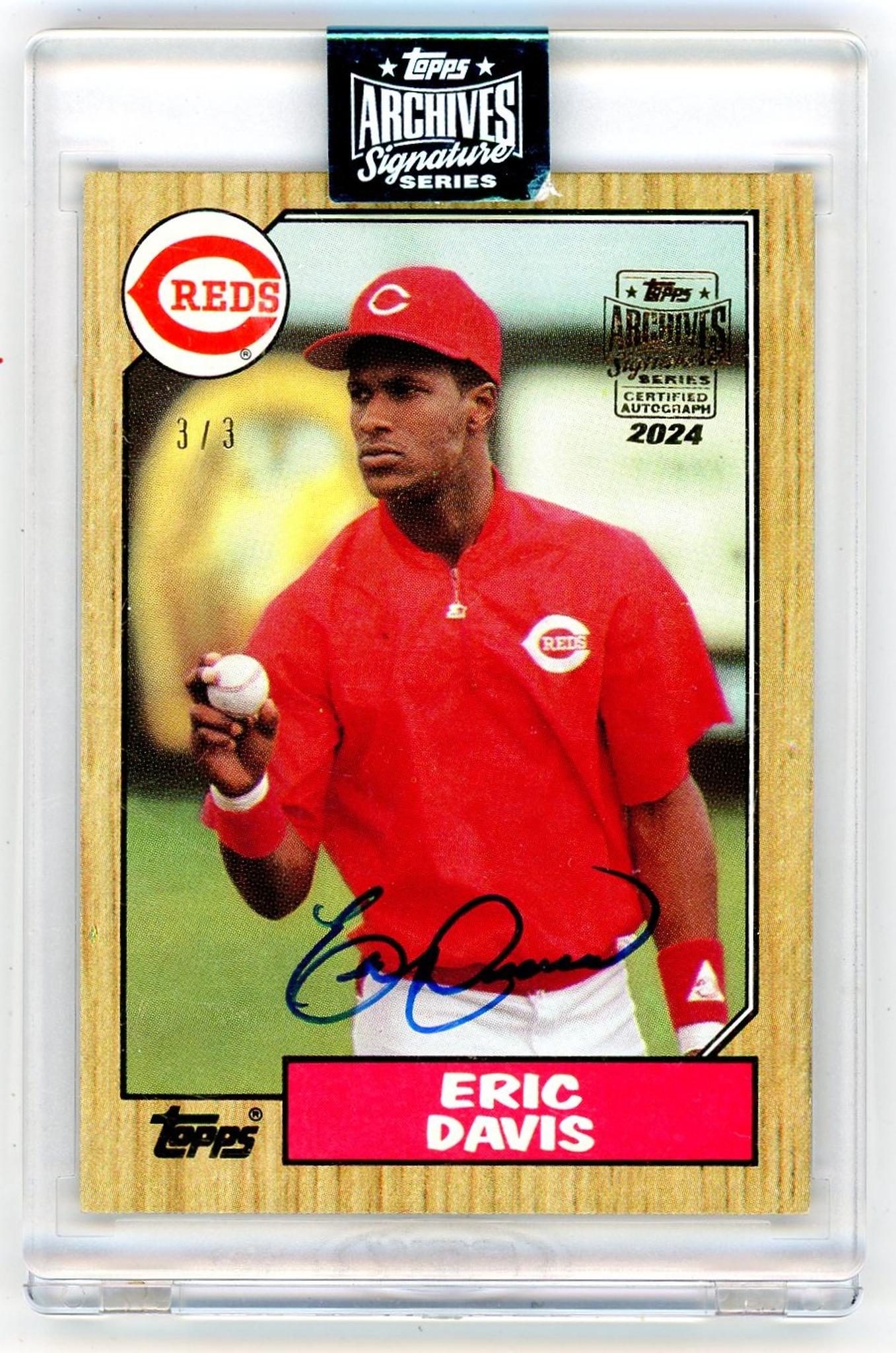 2024 Topps Archives Signature Series #412 Eric Davis 3/3 Auto Reds