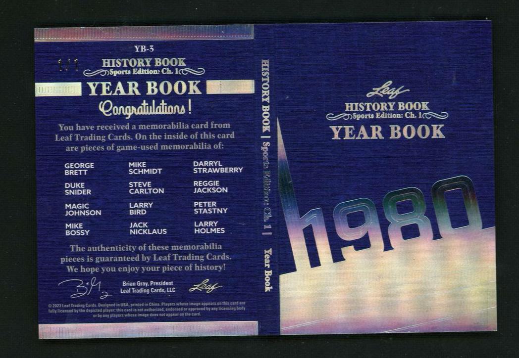 1980 Leaf History Book YB-5 Various Players