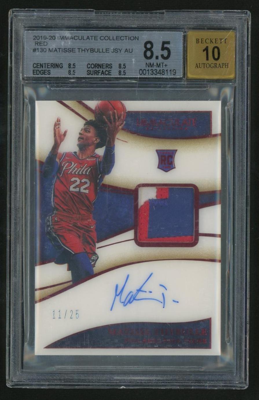 2019 Panini Immaculate Matisse Thybulle Rookie /25 Patch Auto BGS 8.5