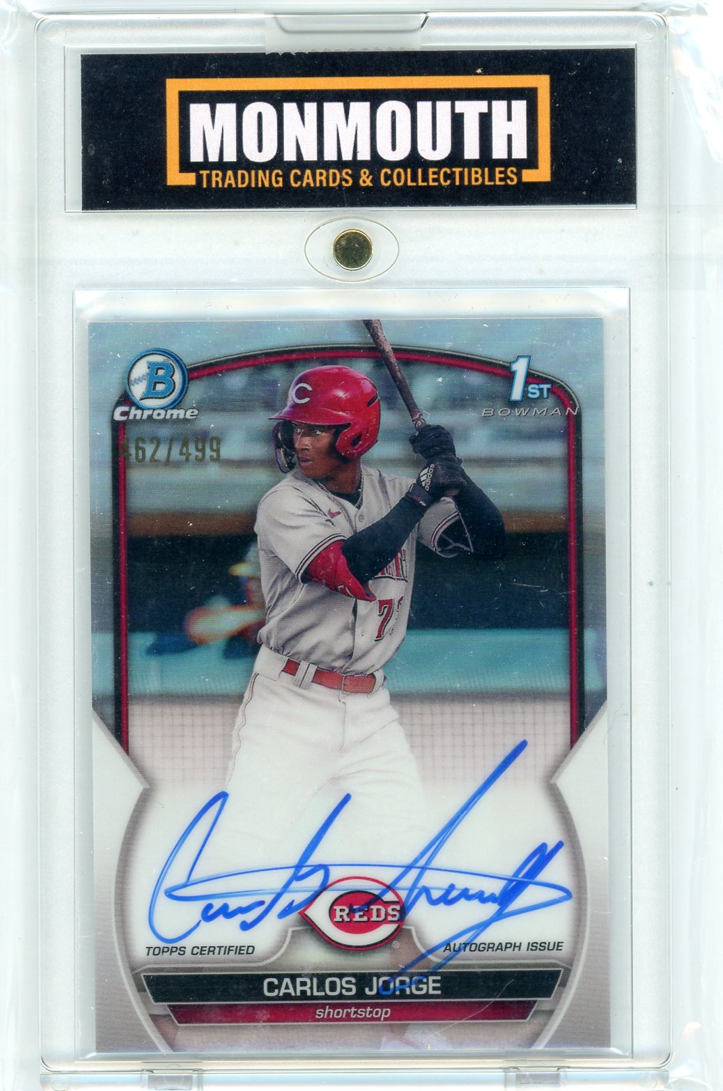 2023 Bowman Chrome Prospect Autograph Refractor 1st Bowman Carlos Jorge /499