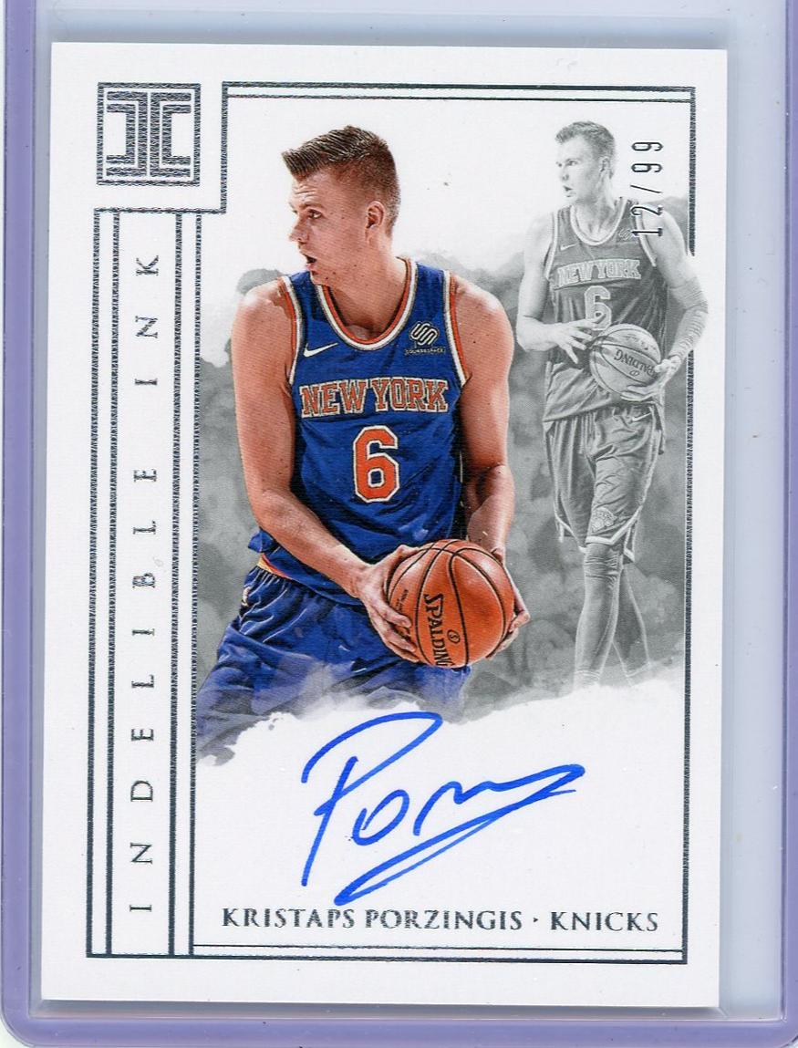 2017 Panini Impeccable #II-KPZ Kristaps Porzingis Indelible Ink /99 Auto 