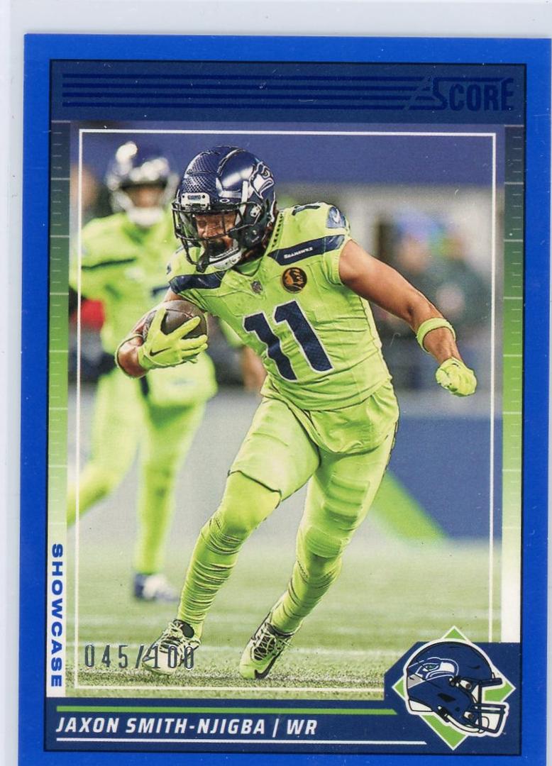 2024 Panini Score #257 Jaxon Smith-Njigba Showcase Blue /100 Seattle Seahawks