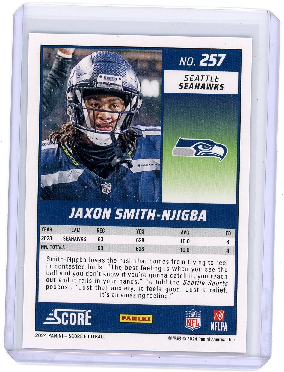 2024 Panini Score #257 Jaxon Smith-Njigba Showcase Blue /100 Seattle Seahawks