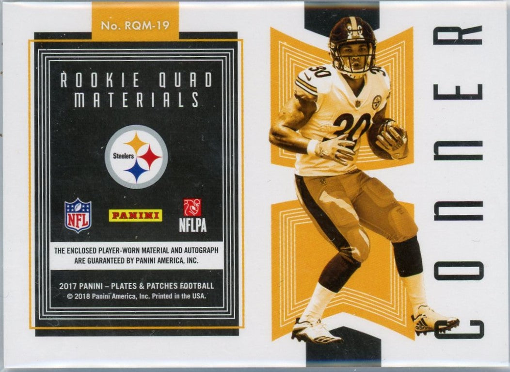 2017 Panini Plates & Patches Rookie Quad Materials James Conner #RQM-19 RPA /25