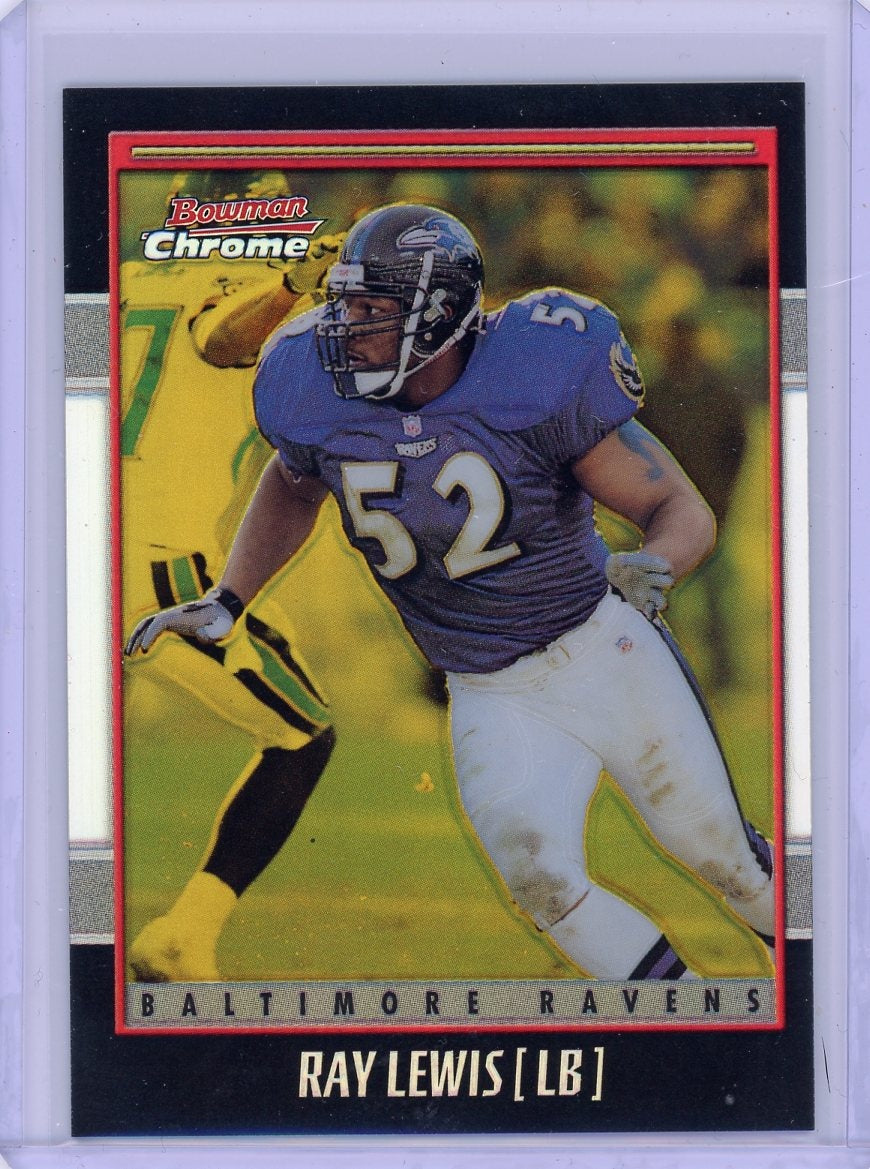 2001 Bowman Chrome #43 Ray Lewis Gold Refractor Gold /99 Baltimore Ravens