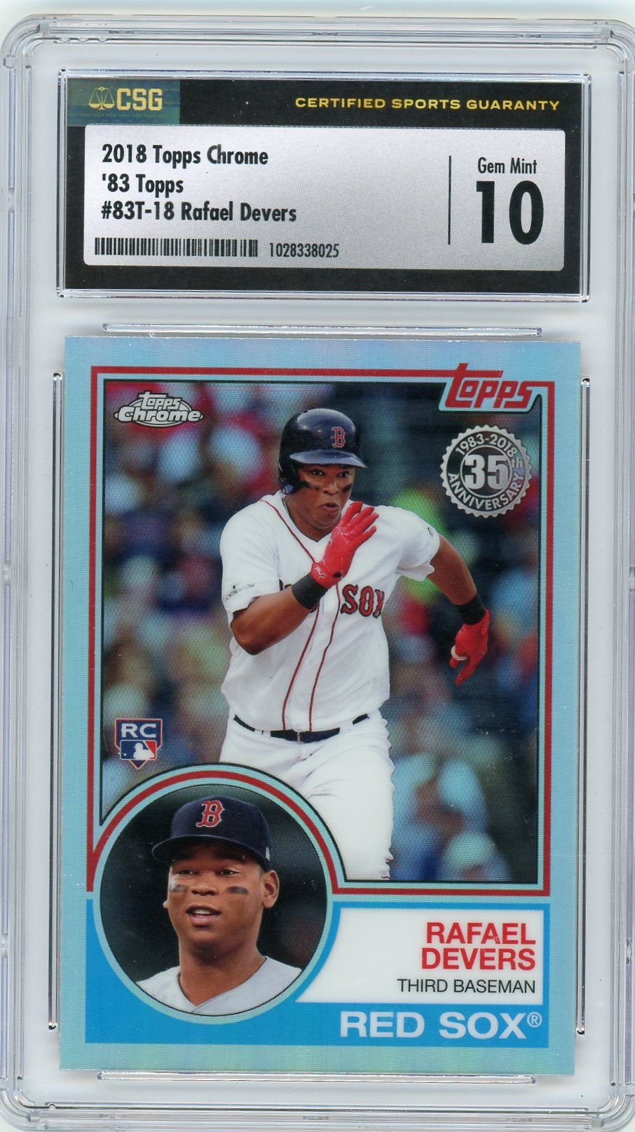 2018 Topps Chrome #83T-18 Rafael Devers '83 Topps Rookie CSG 10 