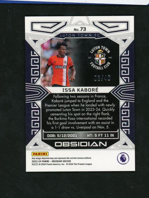 2023 Panini Obsidian Issa Kaboré #73 /40