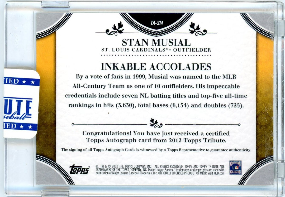 2012 Topps Tribute Inkable Accolades Stan Musial #TA-SM Auto /99