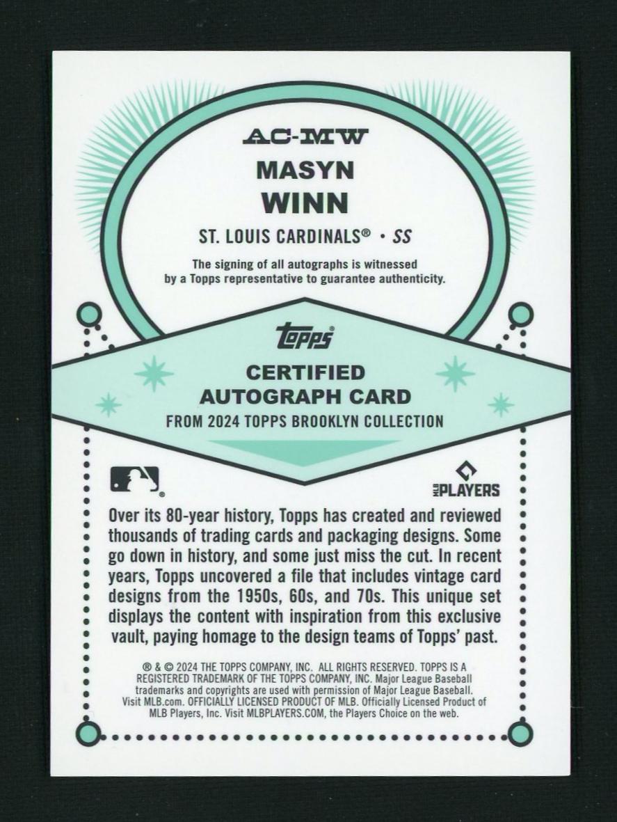 2024 Topps Brooklyn Masyn Winn #AC-MW RC Auto /75