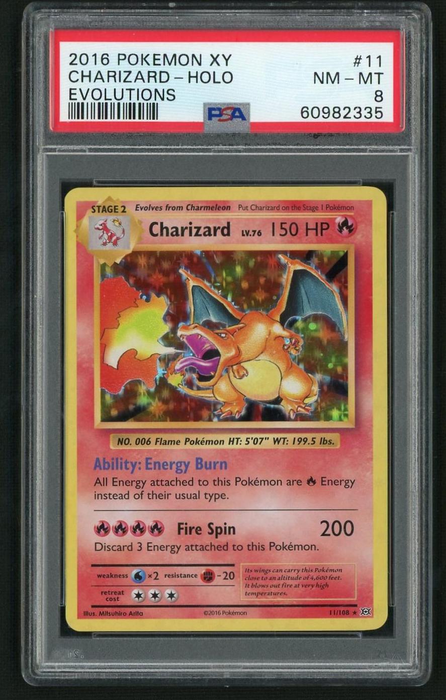 2016 Pokemon XY Evolutions #11 Charizard PSA 8