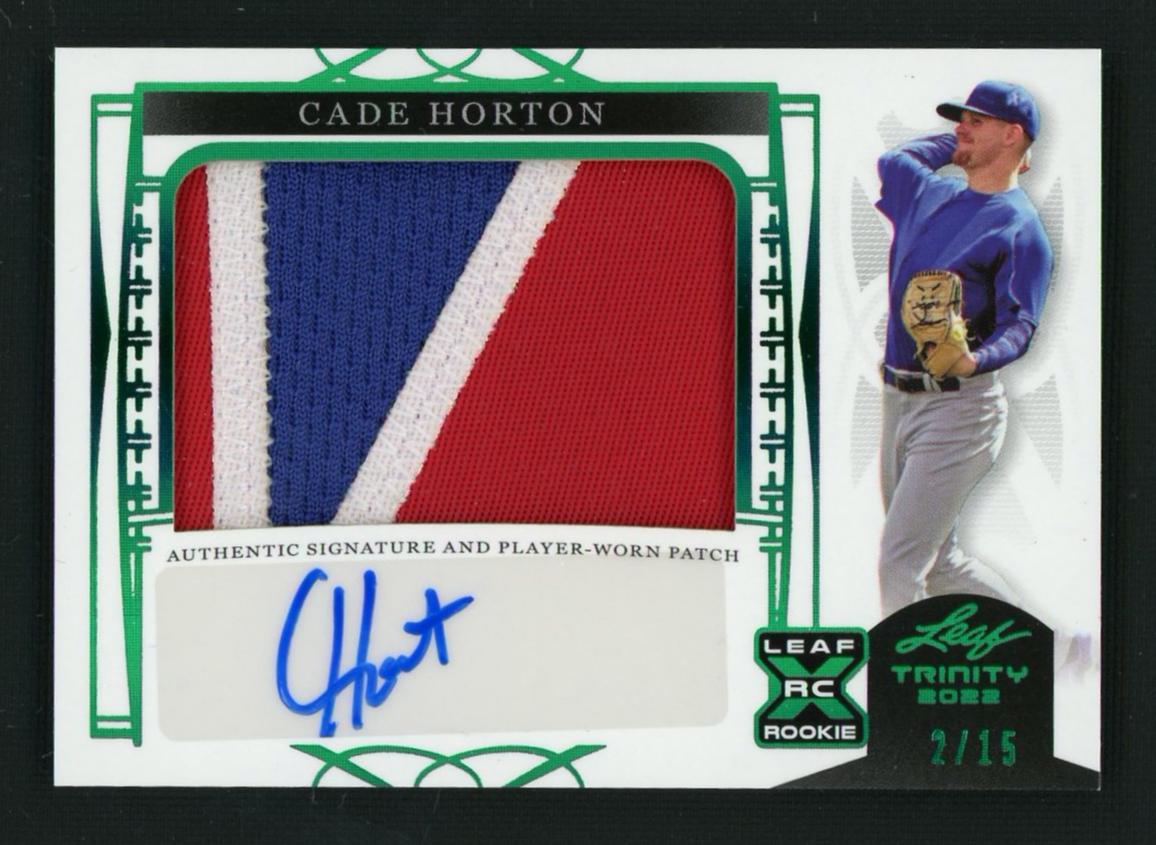 2022 Leaf Trinity Green Cade Horton #PA-CH1 RC Patch Auto /15